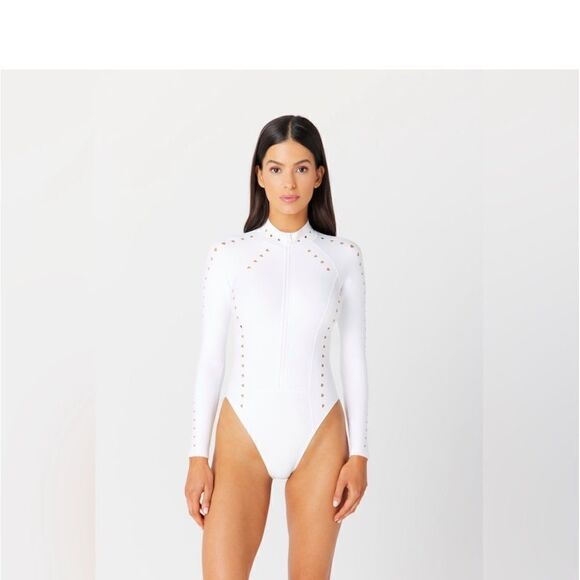 Gigi C NWT Riley Surfsuit in White Medium - Picture 8 of 8